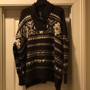 Ralph Lauren Nordic pullover shawl collar sweater